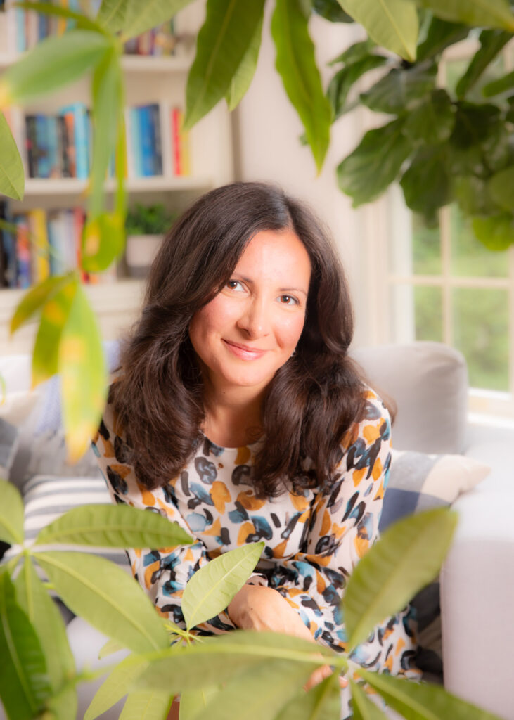 headshot of executive coach in home office in Croton-on-Hudson